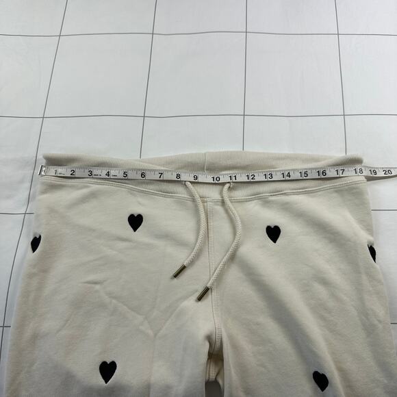 The Great Pants Womens Small Cream Heart Embroidered Crop Jogger Sporty Casual - Picture 7 of 12